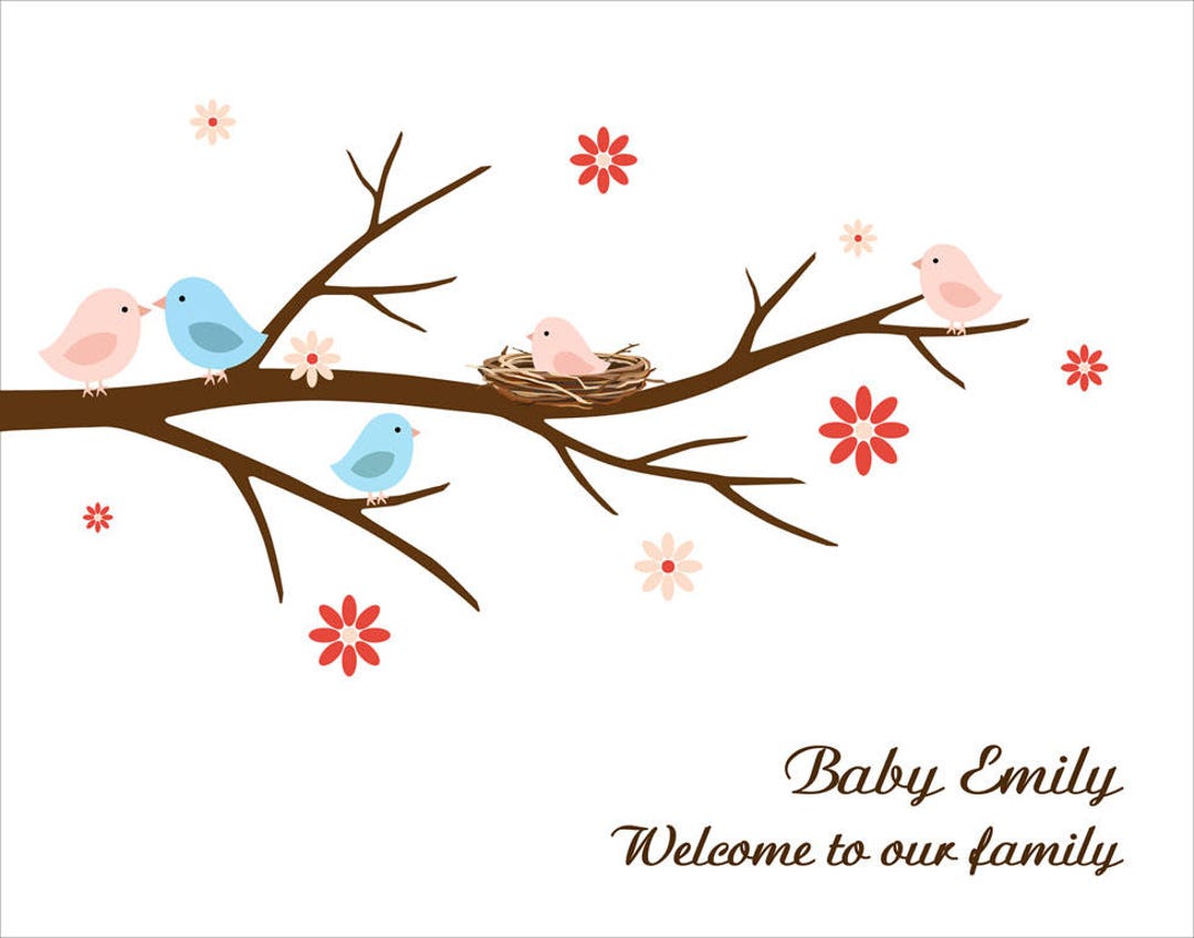 Baby Shower Fingerprint Tree, Baby Shower Guest Book Alternative ...