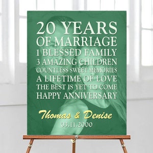 20th Anniversary Gift Your Picture 20th Wedding Photo Anniversary Gift for Husband Custom 20 Year or ANY YEAR Anniversary PRINTABLE Wall Art