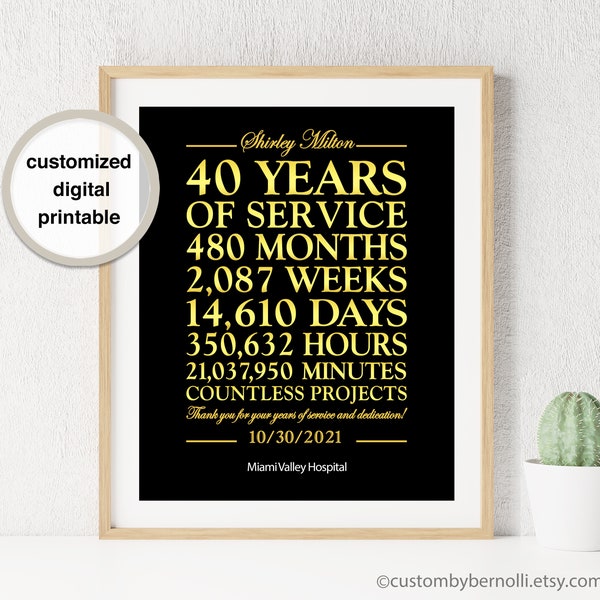 40 Years of Service Card - Etsy