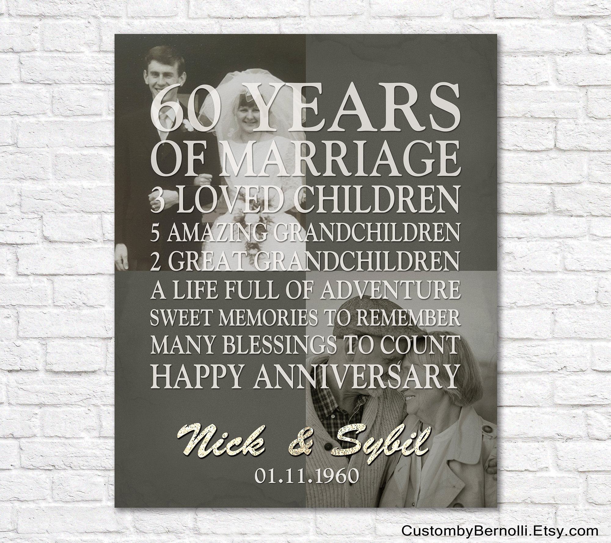 Hunts England Jubiläumskarte „To Wonderful Grandparents“, 60 Jahre Diamant-Hochzeit – 148x148 Mm, Mit Umschlag