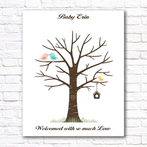 Custom Baby Shower Guest Book, Baby Shower Fingerprint Tree PRINTABLE Fingerprint Guest Book, Thumbprint Guestbook Girl, Boy, Gender Neutral
