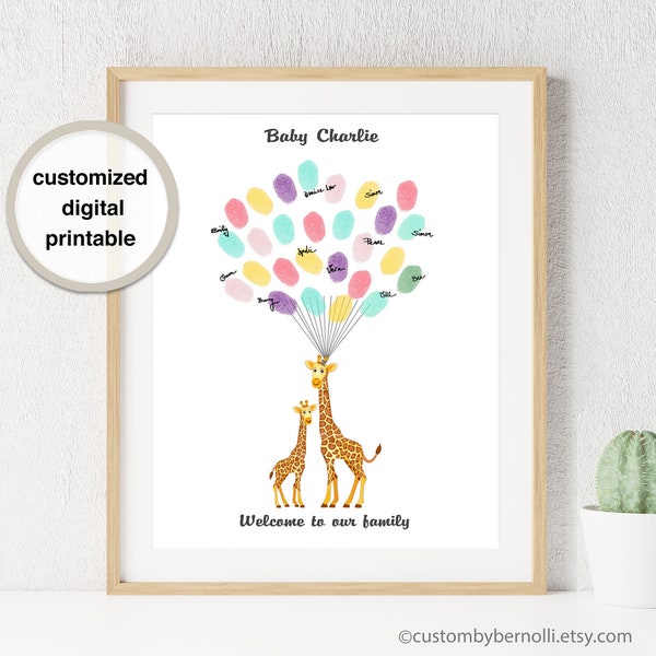 Babyshower Finger Prints Etsy Babyshower Finger Prints Etsy