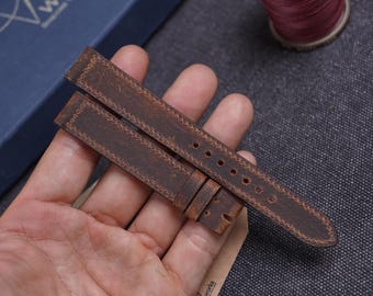 Handgefertigtes braunes Wachsleder-Armband: Band aus Rindsleder nach Wahl