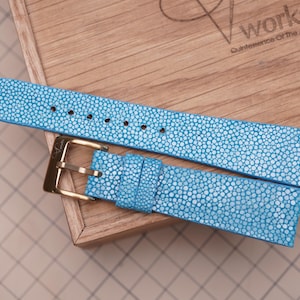 Heaven blue leather watch straps, handmade watch straps , luxury watch straps custome watch straps, Vworks watch straps