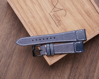 Watch strap Handmade from canvas and leather 16mm, 17mm, 18mm, 19mm, 20mm...