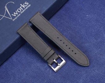 Ręcznie robiony pasek do zegarka Olive Swift Leather: niestandardowy pasek ze skóry bydlęcej