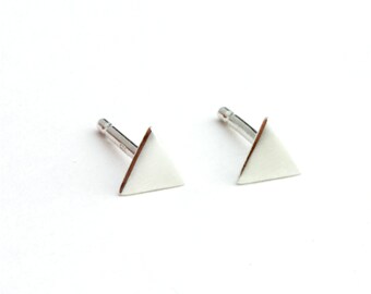 Mini Back to Basics-Triangle Earrings in Silver