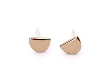 Mini Semi Oval Earrings in Bronze