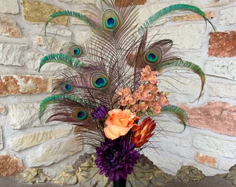 Peacock Arrangement Etsy