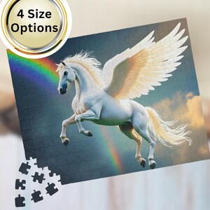 Enchanting Pegasus Jigsaw: Flying Fantasy Horse & Rainbow Puzzle for All Ages (100-1000 Pieces)