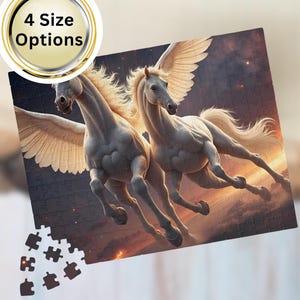 Enchanting Pegasus Fantasy Jigsaw Puzzle: 100-1000 Pieces for Kids & Adults, Magical Flying Horse Art