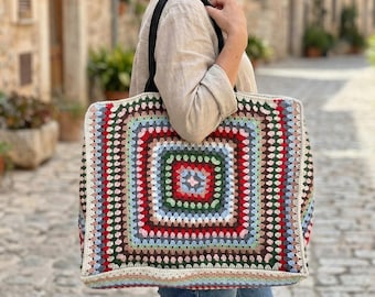 Handmade Crochet Tote Bag | Market Bag | Reusable Shopping Bag | Eco-Friendly Bag |  Summer Beach Tote | Yarn Bag
