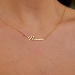 14K Solid Gold Name Necklace: Personalized Jewelry Gift