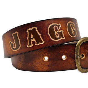 Handmade Leather Belts for Men and Women - Full Grain Leather Belt Personalized with Custom Name - Free Personalization