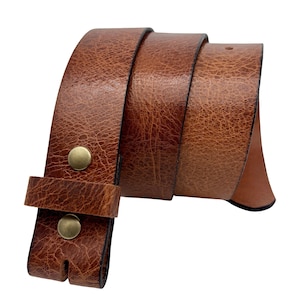 Thick Full Grain Leather Belt for Men and Women - No Buckle - Handmade in USA - 1 1/2&quot; (1.5&quot;) Wide Heavy Duty Distressed Casual, Dress, Work