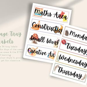 EYFS Tray Labels | Watercolour Classroom Organisation | Editable Natural-Themed Resource Labels for Early Years | Teacher Essentials