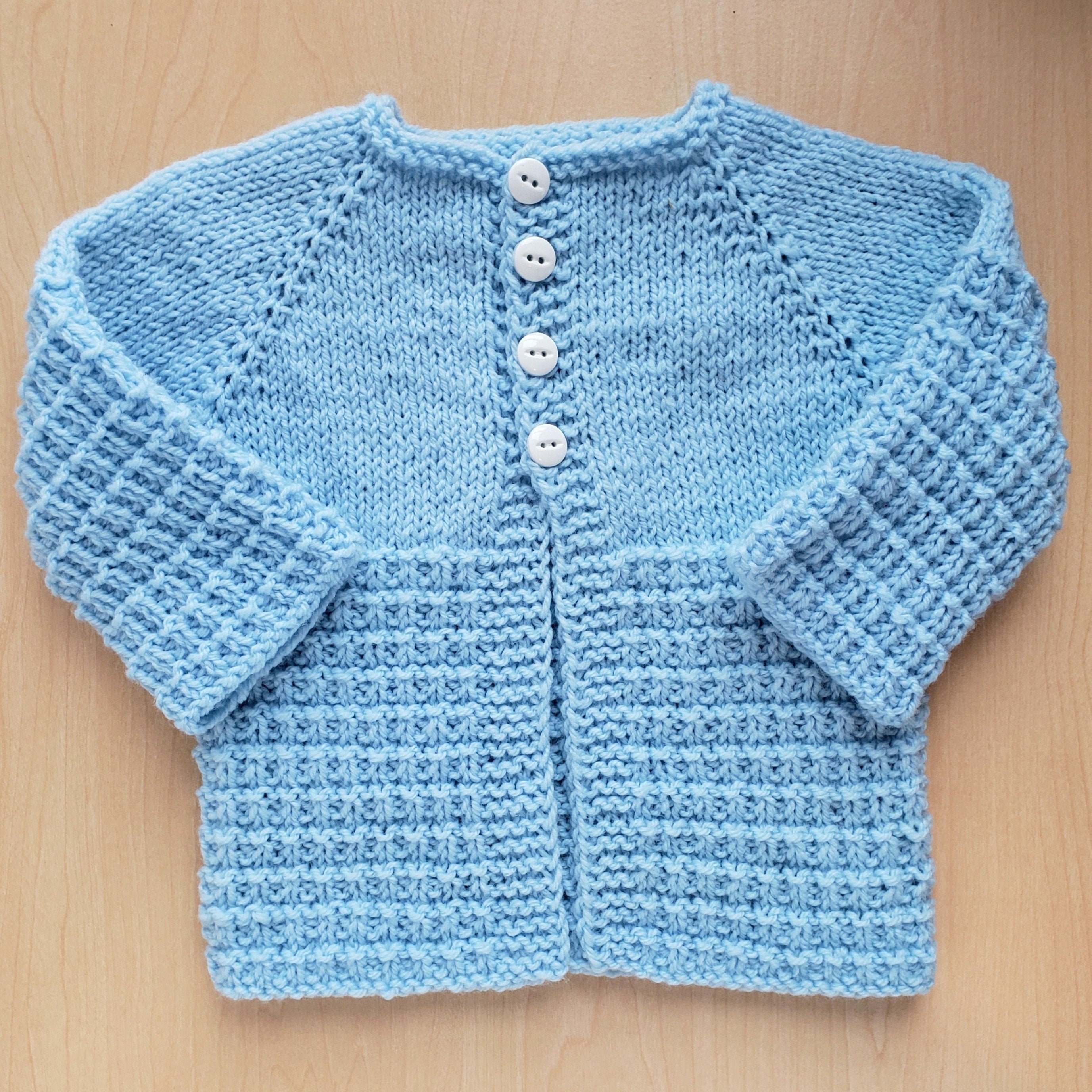 Baby blue sweater Double moss stitch cardigan Wonderful baby | Etsy
