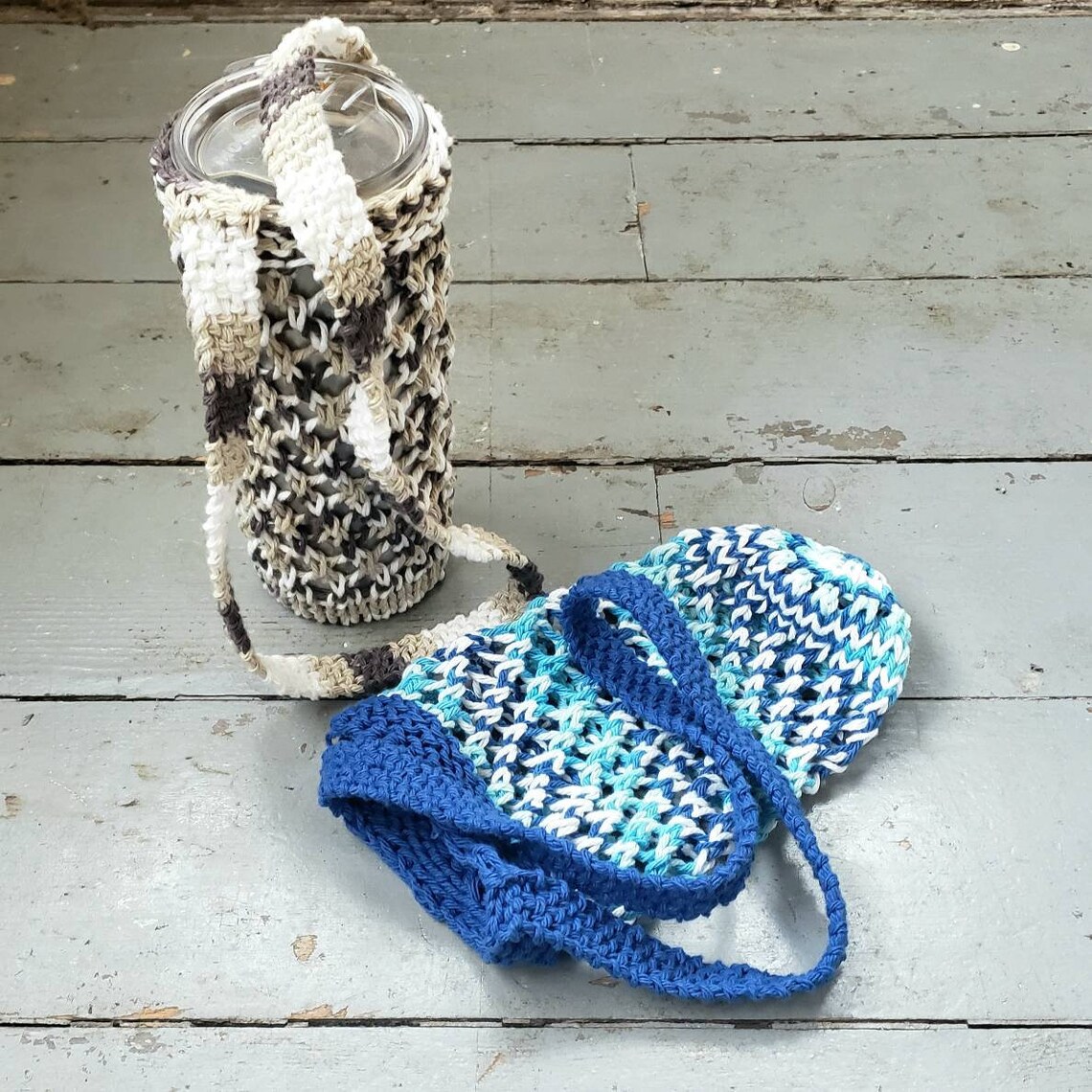 Knit Water Bottle Holder Sustainable Living Ecofriendly Etsy