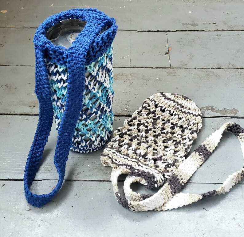Knit Water Bottle Holder Sustainable Living Ecofriendly Etsy