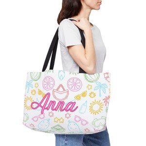 Personalisierbar Weekender Tote Bag, Sommertasche, Strandtasche. Sommer Tasche Geschenk, personalisierte Tasche, Geschenk für sie, Strandtasche Geschenk, Tasche