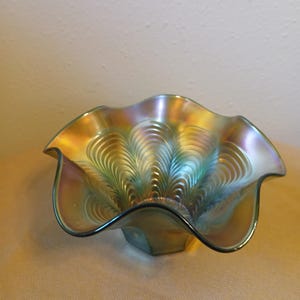 Antique Blue Carnival Glass - Etsy
