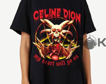 Camiseta divertida de Celine Dion para fans del metal: Camiseta de merchandising de música retro de los 90, sudaderas con capucha