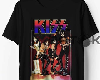 Camiseta vintage de la banda Kiss: Camiseta retro para fans del rock, sudadera con capucha