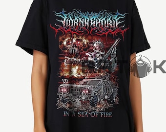 Lorna Shore In a Sea of Fire T Shirt, Deathcore Band Music Merch Shirt, Sweatshirt Hoodie