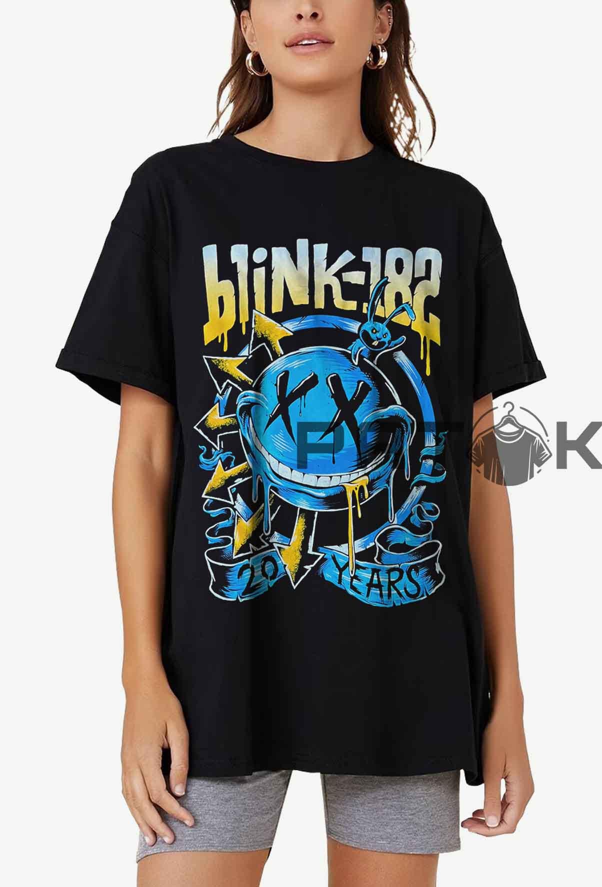 Blink-182 20周年記念Tシャツ：90年代レトロパンクロックバンドファン 