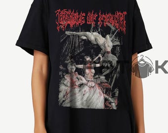 Camiseta Cradle of Filth: Camiseta de merchandising musical de banda de metal extremo retro de los 90, sudaderas con capucha