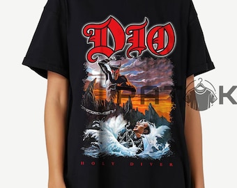 Dio Holy Diver T Shirt, Retro Heavy Metal Band Music Merch Shirt, Sweatshirts Hoodie