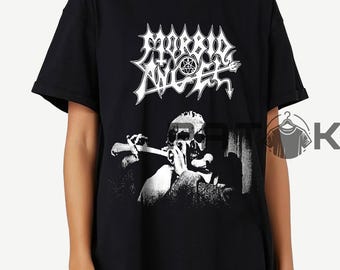 Vintage 90's Morbid Angel American Death Metal Band Black Large T