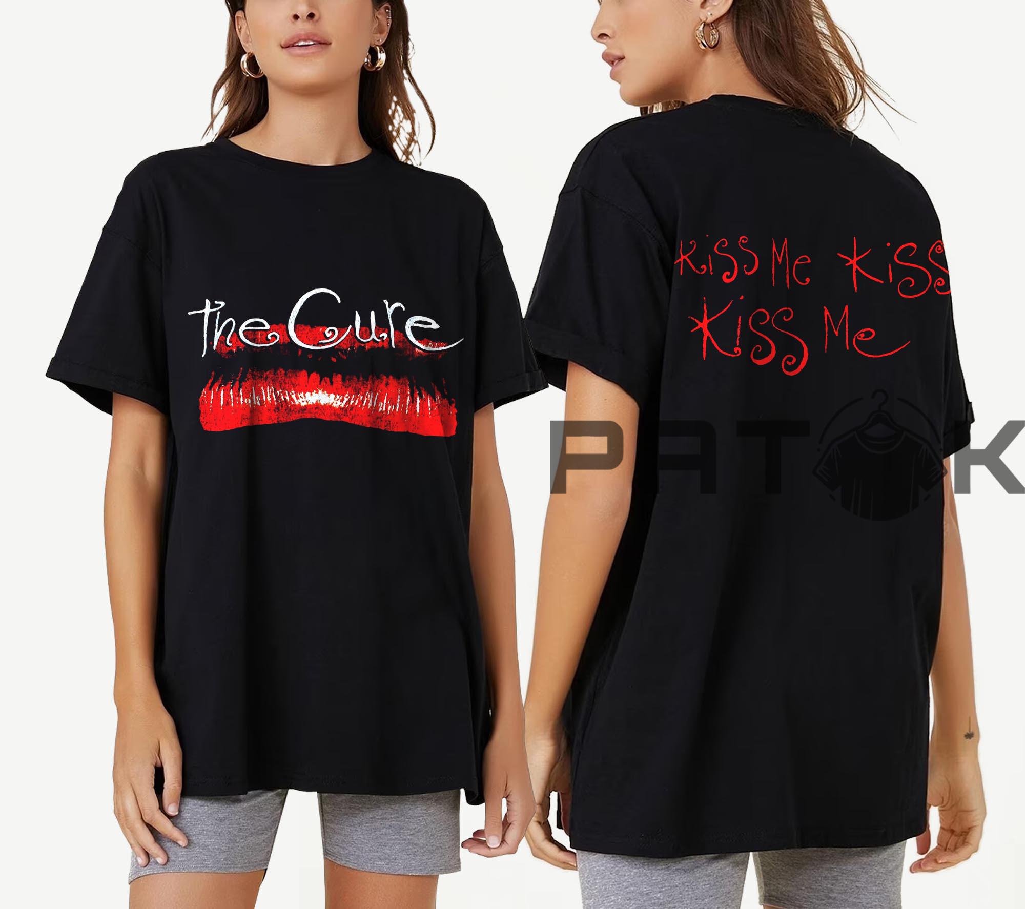 The Cure Kiss Me バンドt ビンテージ　Nirvana ロックt Amazon.com: The Cure T Shirt Kiss Me Band Logo Official Mens Black