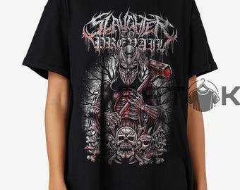 Camiseta "Slaughter to Prevail", merchandising de una banda de deathcore, camiseta unisex informal retro