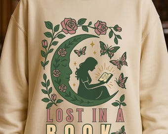 Book Lover Sweatshirt | Romantasy Reader Gift | Reading Sweater Literary Aesthetic Clothing | Booktok Sweatshirt | Cottagecore Bibliophile
