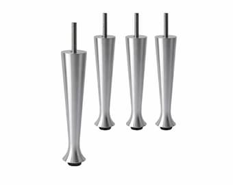 4pc Modern Aluminum Satin finish Furniture Legs, 5.5" H