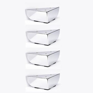 2.5" shiny chrome heavy duty metal furniture legs: triangle sofa couch feet, 4PC Set