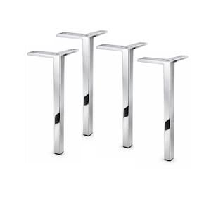 16" Modern Shiny Chrome Furniture Legs Coffee Table Legs Bench Cabinet Feet, 4pc Set