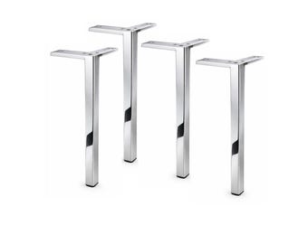 16" Modern Shiny Chrome Furniture Legs Coffee Table Legs Bench Cabinet Feet, 4pc Set