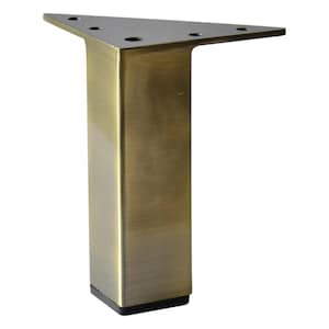 4PC Metal Furniture Legs: 5&quot; Square, Chrome, Brass, Bronze, Black
