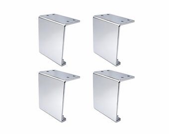 4" Heavy Duty Chrome Furniture Legs - Modern Metal Sofa, Cabinet Feet
