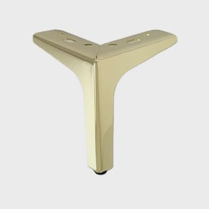 Shiny Gold Square Furniture Legs: Heavy-Duty Italian Brass Feet - 5 or 6 inch
