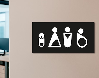 Modern Acrylic Restroom Sign – WC, Male, Female, Handicap