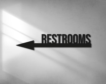 Modern Acrylic Restroom Arrow Sign – Minimalist WC Directional Symbol