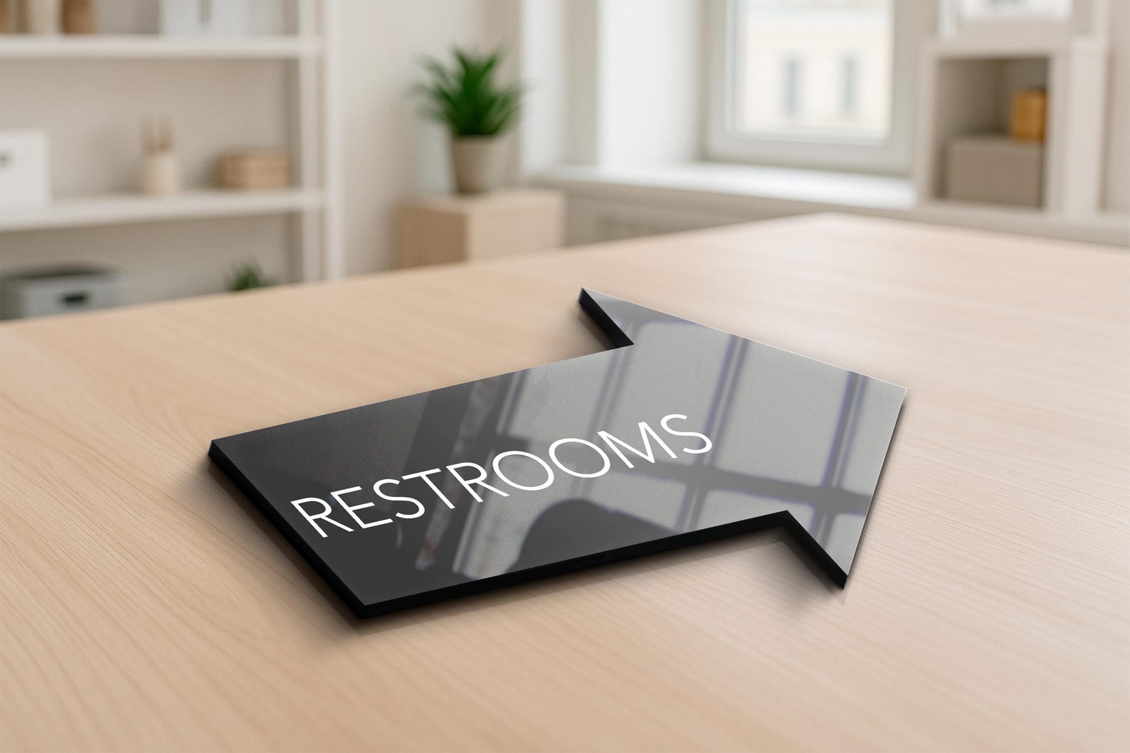 Modern Acrylic Restroom Arrow Sign – Customizable WC Symbol - Etsy