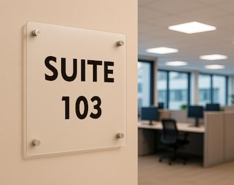 Clear Acrylic Office Sign: Custom Business Plaque, Personalized Signs