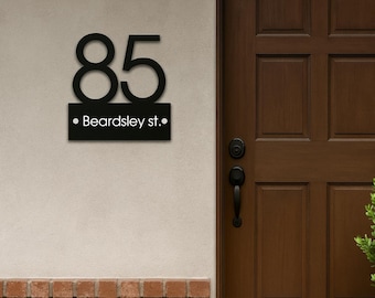 Acrylic Address Sign – Modern Wall House Number, Personalised Minimalistic Indoor/Outdoor Sign