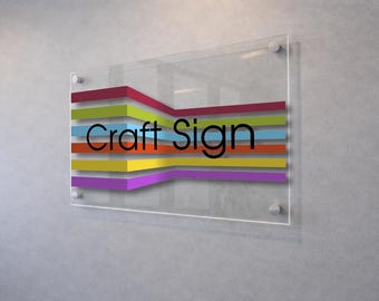 Custom Logo Wall Sign – Acrylic or Tempered Glass Personalised Business Plaque, Office Decor