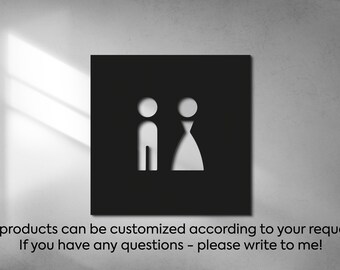 Modern Gender Neutral Restroom Sign – Acrylic Unisex WC Symbol