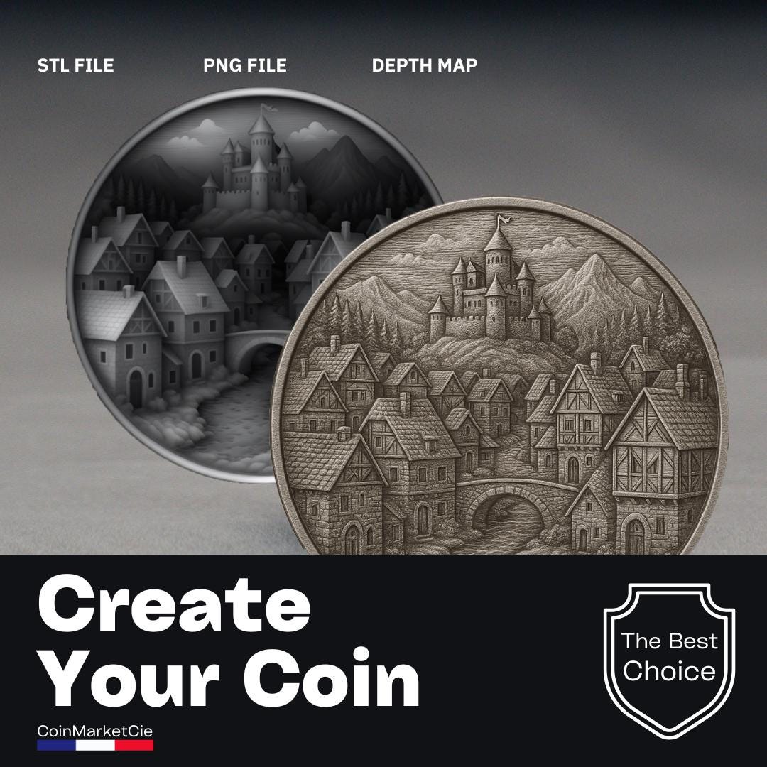 Medieval Coin Digital File, Laser Engraving, CNC, 3D Printing (STL, PNG ...